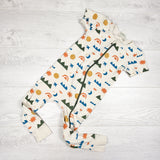 Parade Organics zippered sleeper / romper in "Westcoast" print. Size 3T