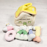 iPlay, iLearn "HappyBaby House" 4-Piece Plush Baby Rattle Set