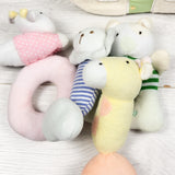 iPlay, iLearn "HappyBaby House" 4-Piece Plush Baby Rattle Set