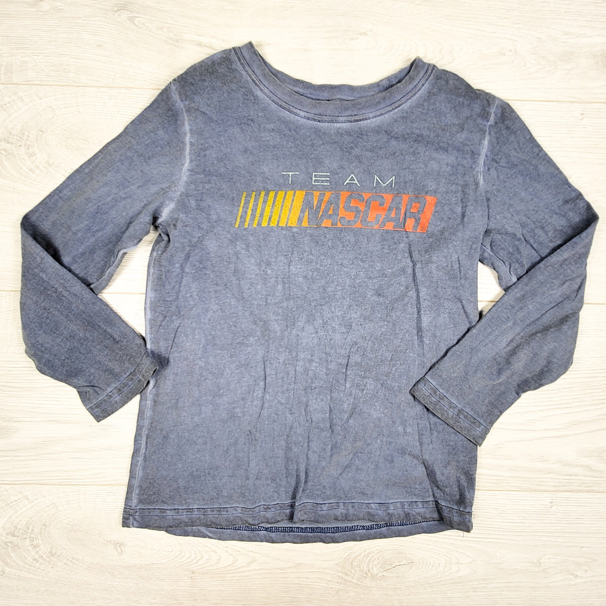 Blue distressed long sleeve Nascar top. Size 5T