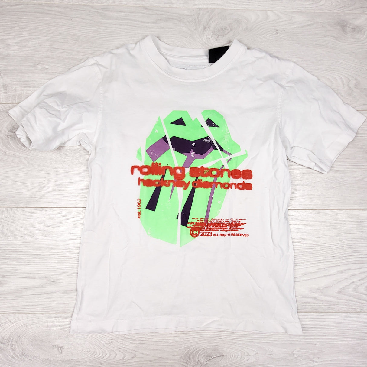 Zara white Rolling Stones t-shirt. Size 8/9