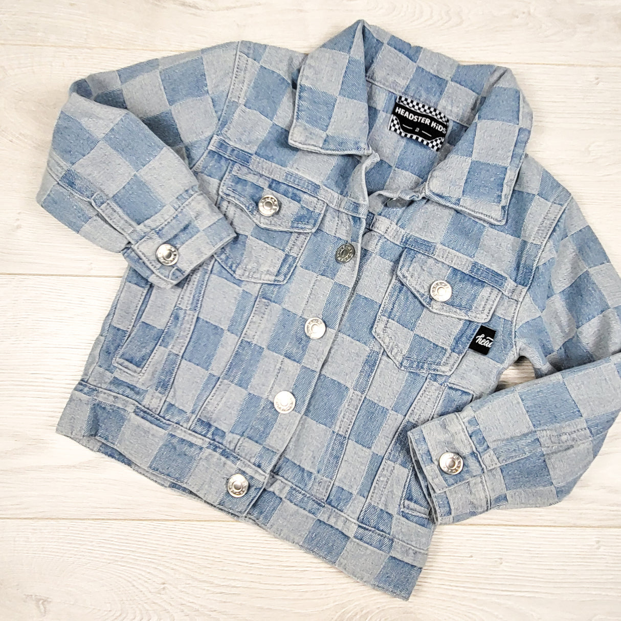 Headster Kids "Check Yourself" Denim Jacket. Size 2T