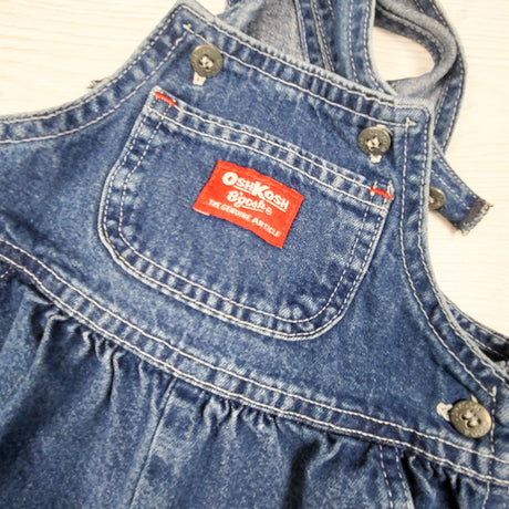 Vintage 1995 Made in Canada Oshkosh denim floral embroidered overalls. Size 24 months