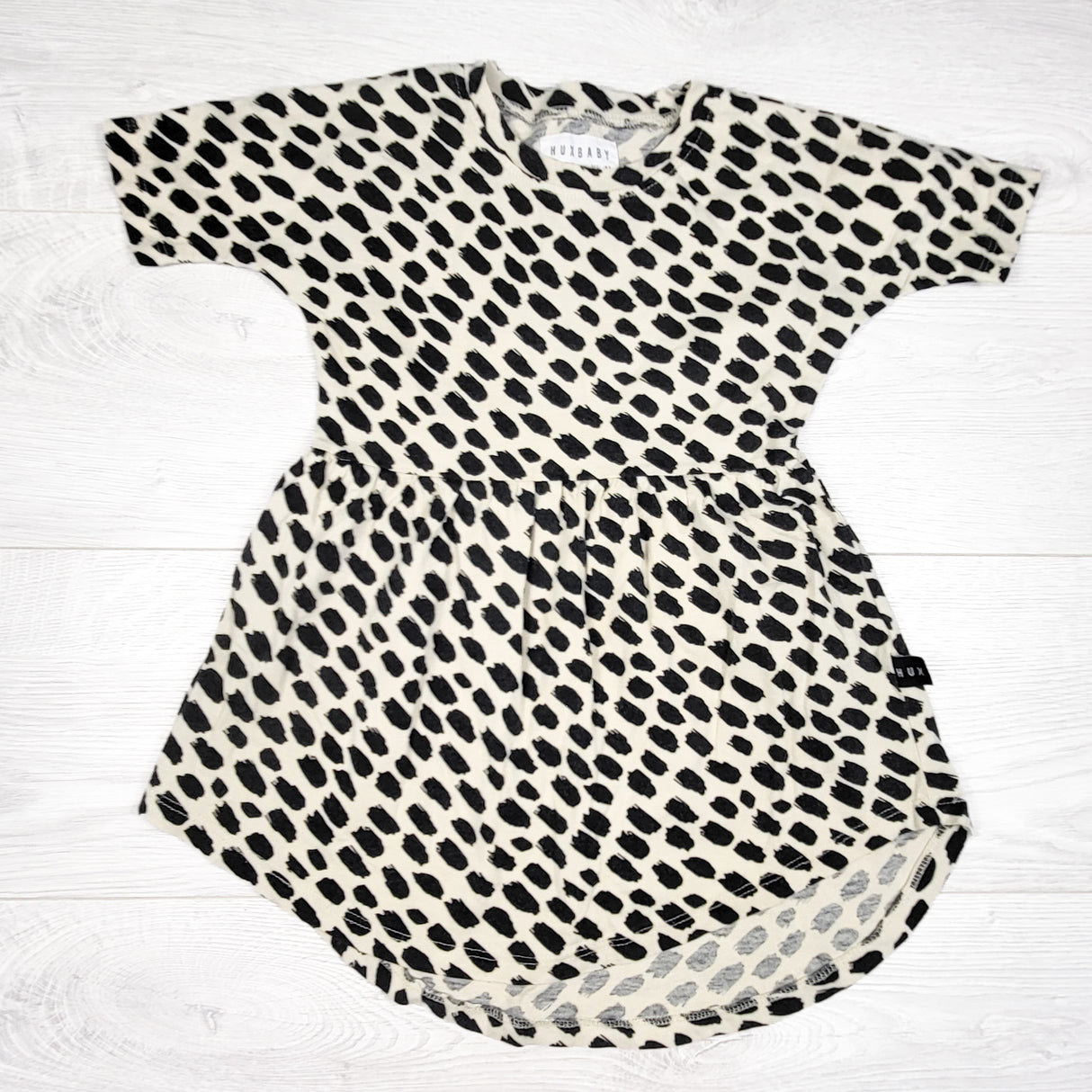Huxbaby "Leopard Swirl" Organic Cotton T-Shirt Dress. Size 3T