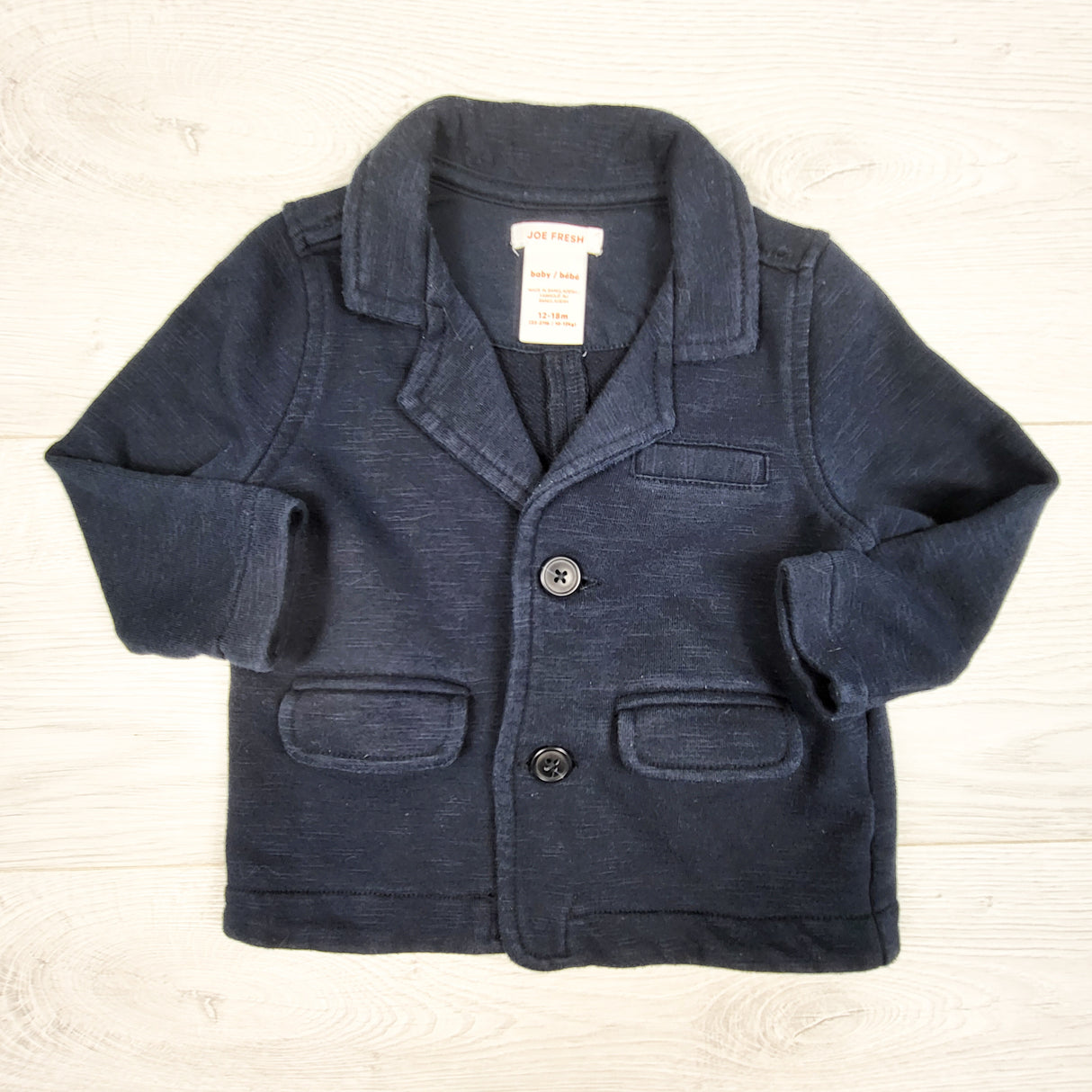 Joe navy cotton blazer. Size 12-18 months