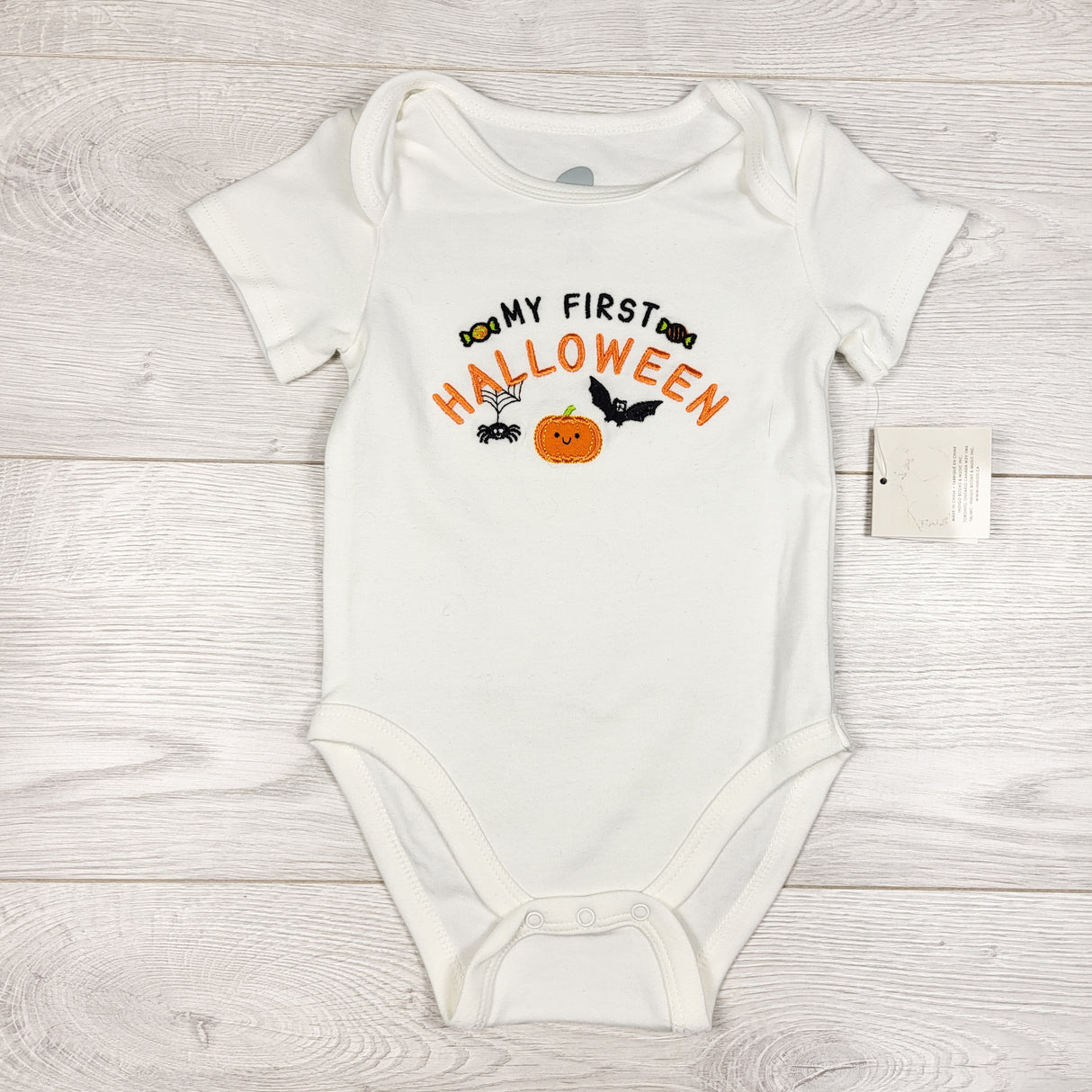 NEW - The Littlest "My First Halloween" organic cotton bodysuit. Size 6-12 months