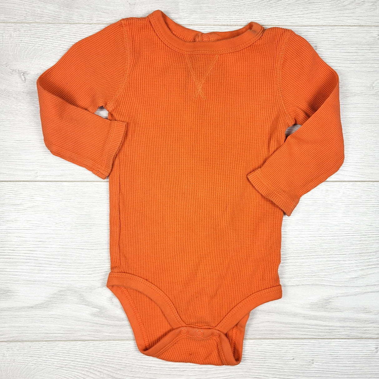 Joe Fresh orange waffle knit bodysuit. Size 6-12 months