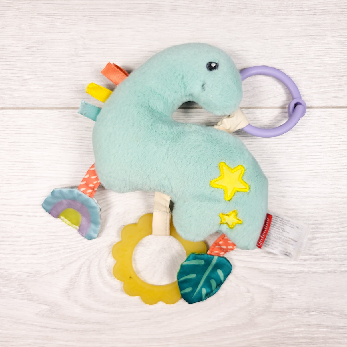 Infantino Shake & Pull Jittery Dinosaur Pal Plush Toy
