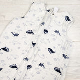 Nordstrom muslin cotton whale print sleep bag. Size 0-12 months