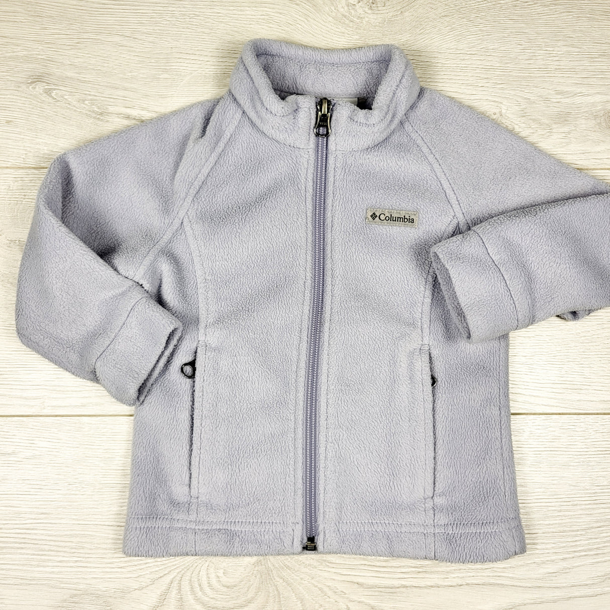 Columbia pale purple zip up fleece jacket. Size 2T