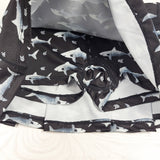 Stonz black shark patterned UPF 50+ swim skort. Size 3T