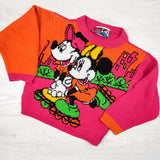 Vintage Mickey's Stuff by Jet Set neon Minnie Mouse sweater. Tagged as 4/5T