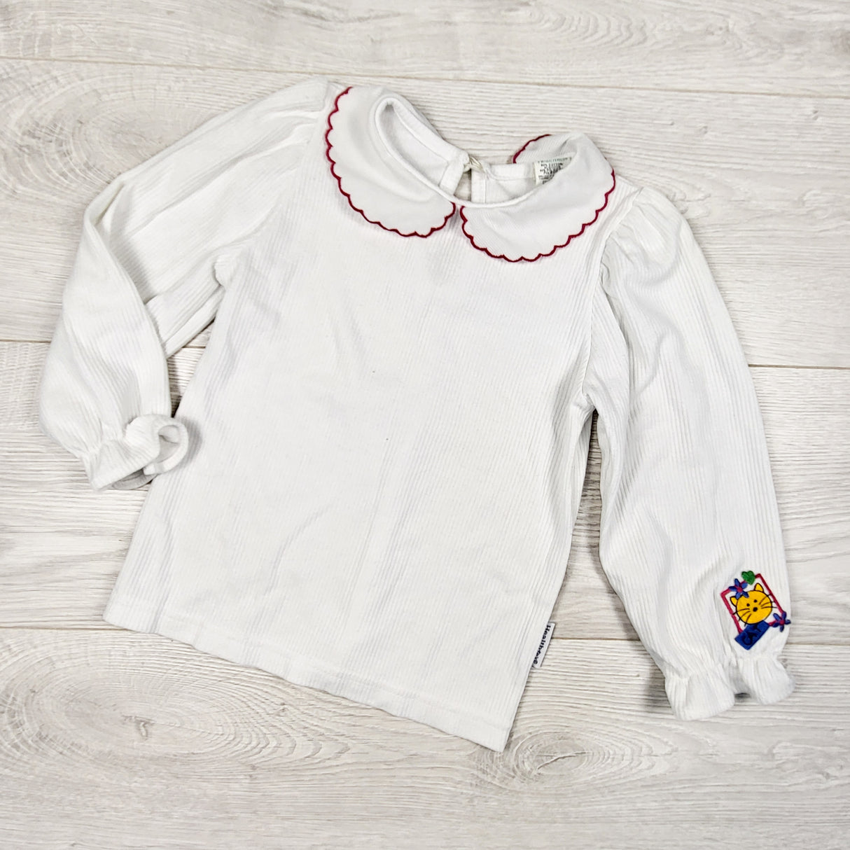 Vintage late 80s / early 90s Healthtex ribbed collared top. Size 4T