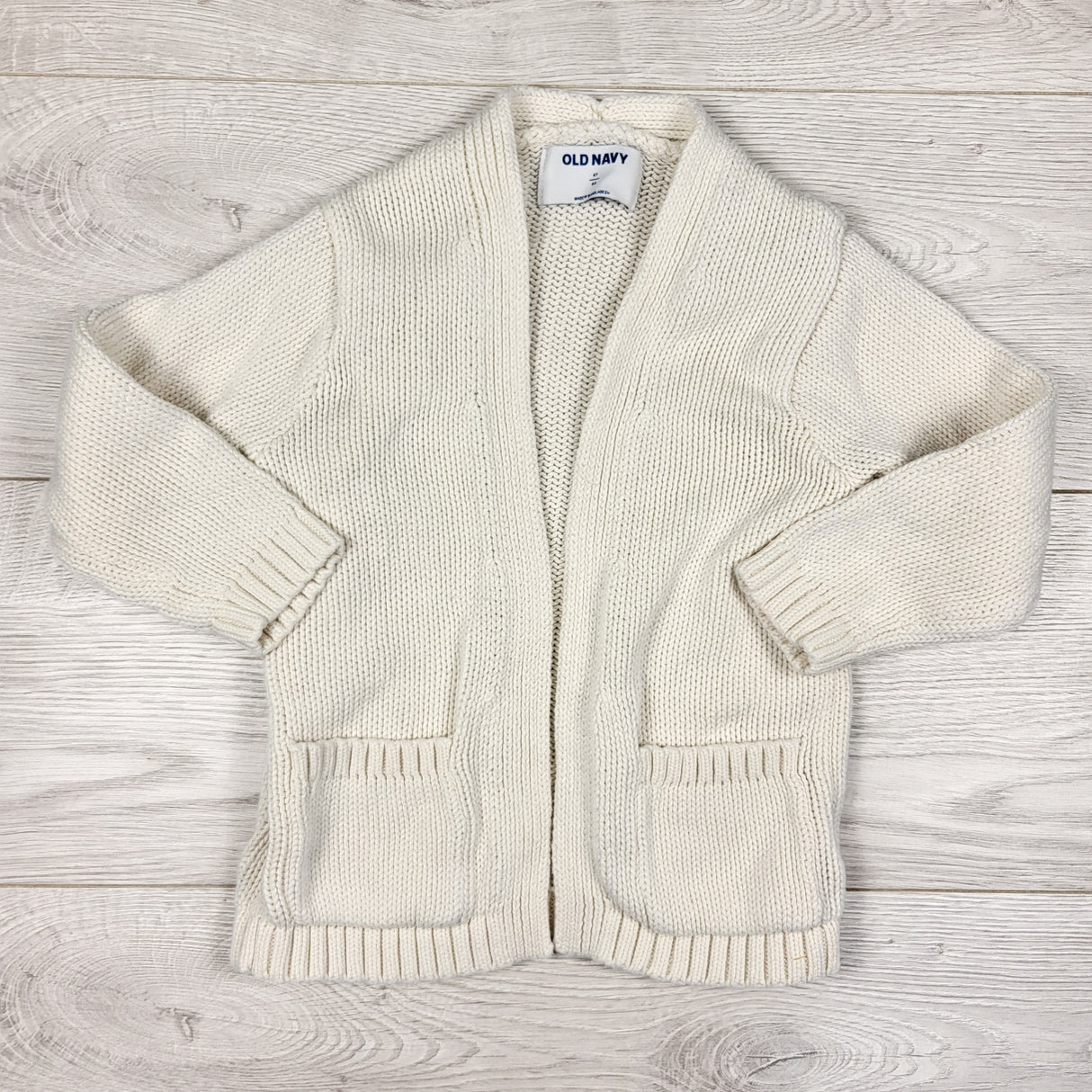 Old Navy off white open cardigan sweater. Size 4T