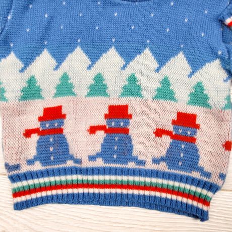 Vintage 1980s Mini Togs snowman sweater. Size 0-3 months