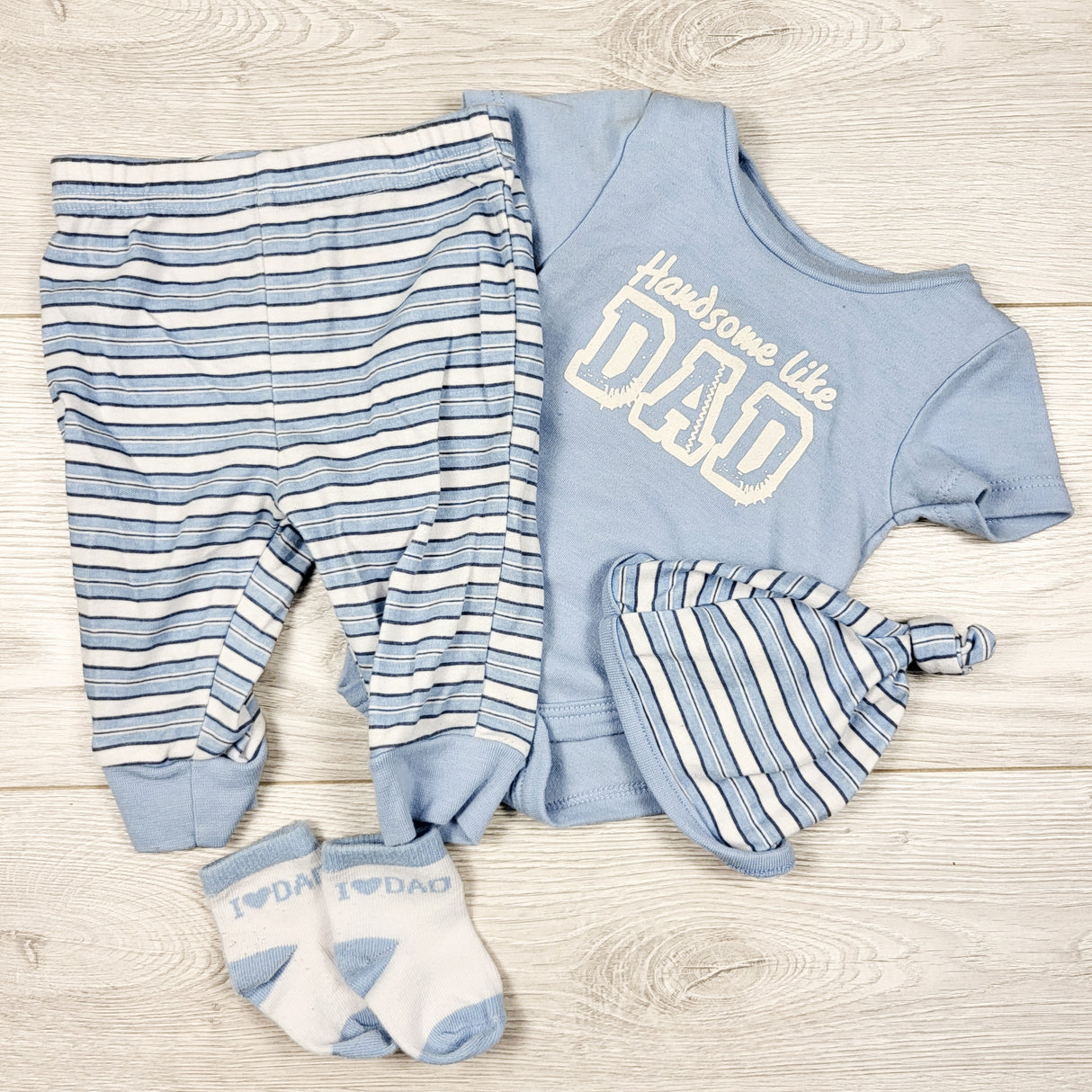 Baby Essentials blue "Handsome Like Dad" 5pc set. Size 3 months