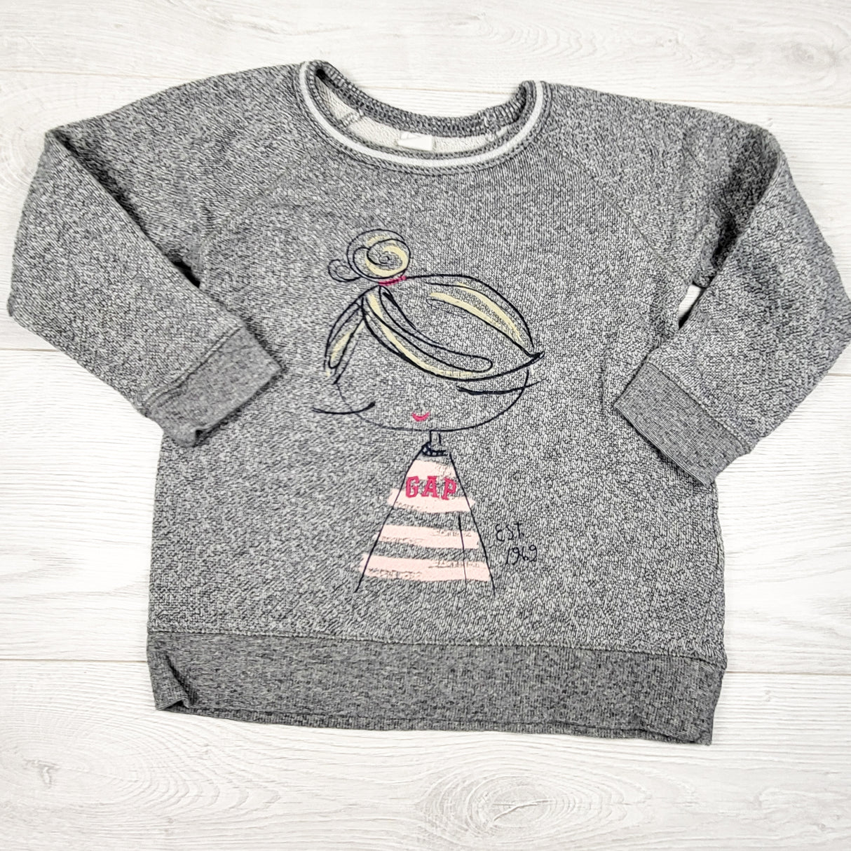 Gap grey sweatshirt with girl. Size 4T