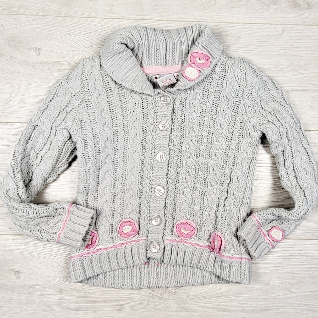 Nula Bug grey cardigan sweater. Size 5T
