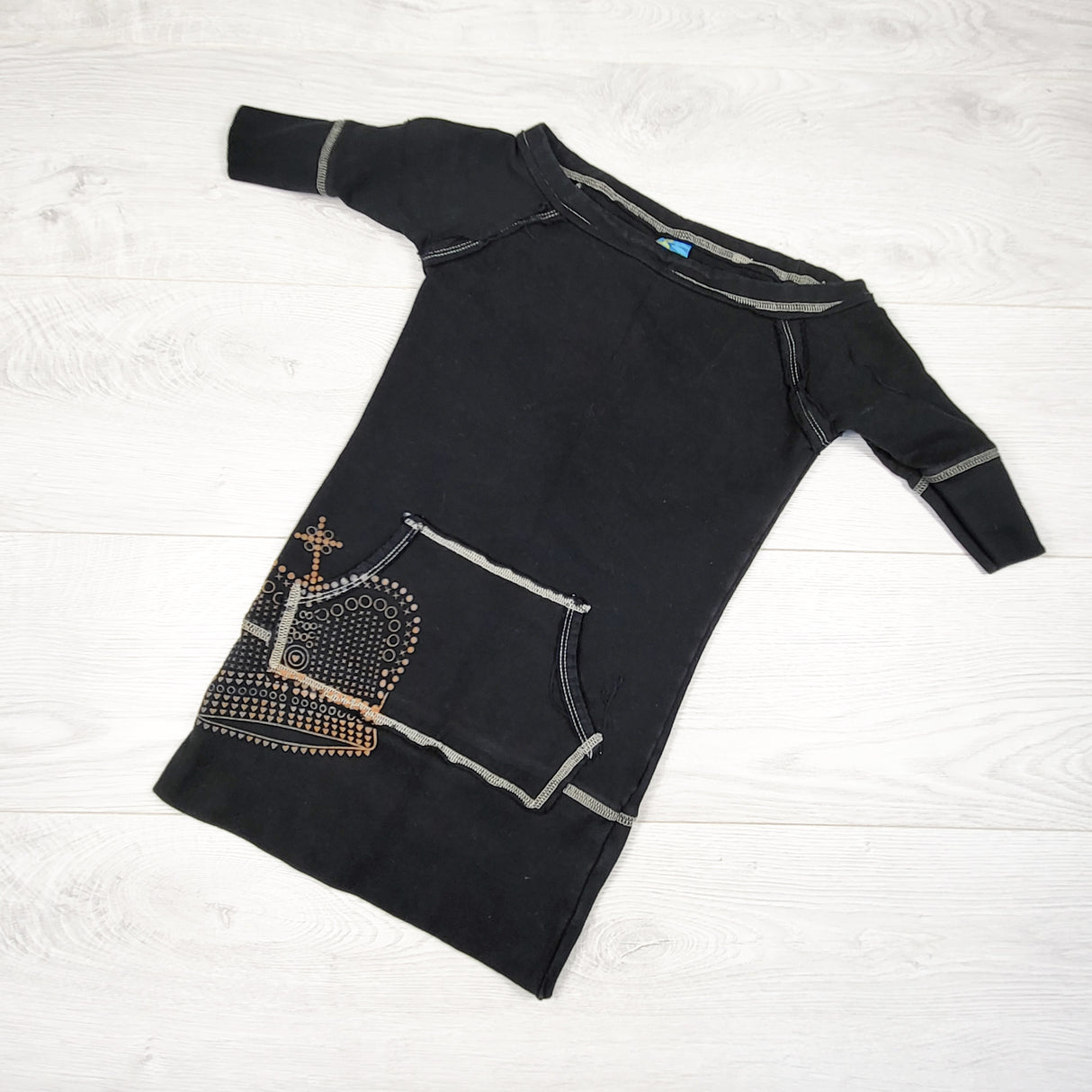 Blu black dress with crown. Size 5T