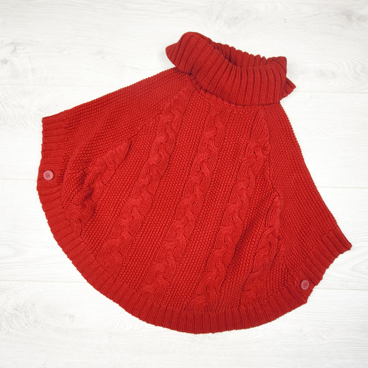 Carters red cable knit poncho. Size 8