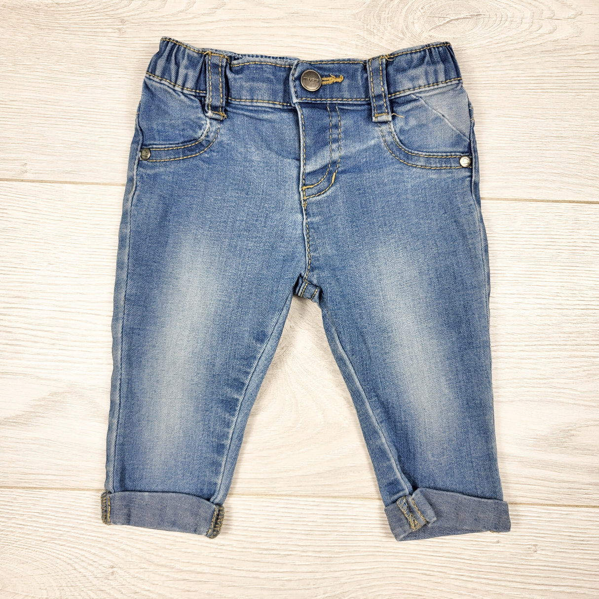 Mayoral cuffed stretch denim pants. Size 1-2 months