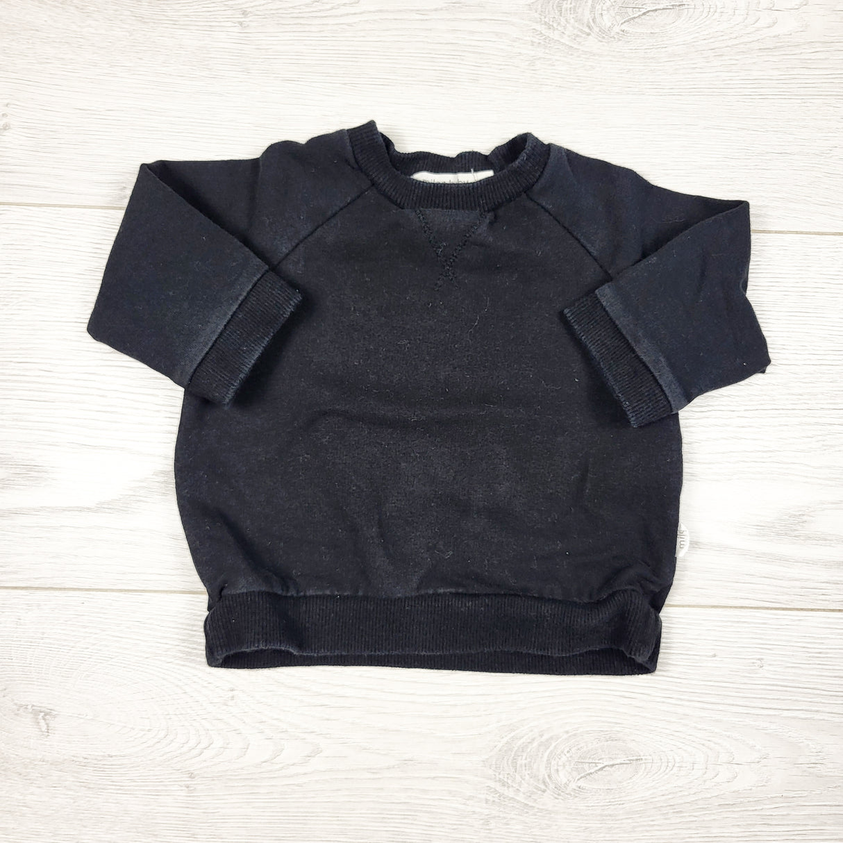 Miles Baby black sweatshirt. Size 3 months