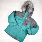 Columbia Teal + Grey Nordic Strider Waterproof Winter Parka. Size 6/7
