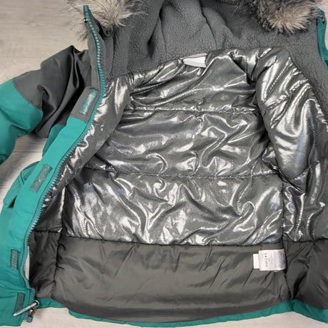 Columbia Teal + Grey Nordic Strider Waterproof Winter Parka. Size 6/7