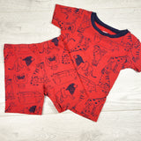 Carters red and navy 2pc PJs with animals.Size 3T - AS IS