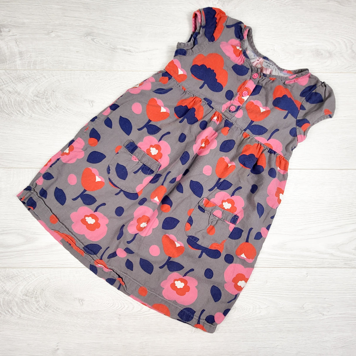 Carters grey floral print dress. Size 5T