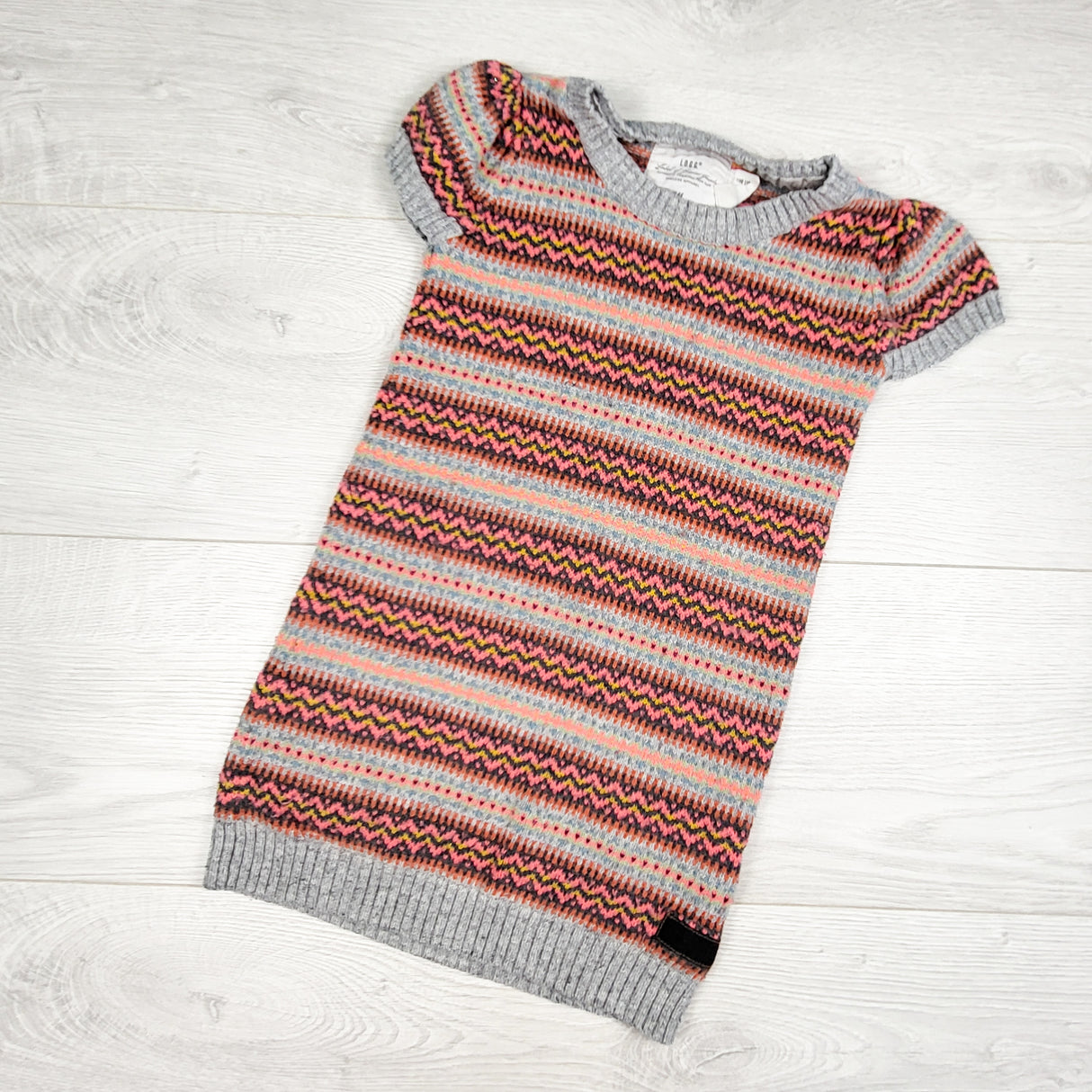 L.O.G.G. (H and M) grey patterned sweater dress. Size 4/5T
