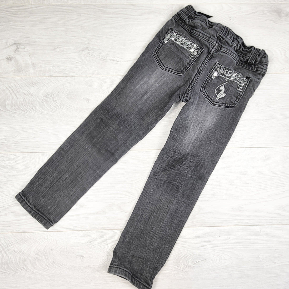Vintage Baby Phat Girls Faded Charcoal Grey Skinny Jeans. Size 5T