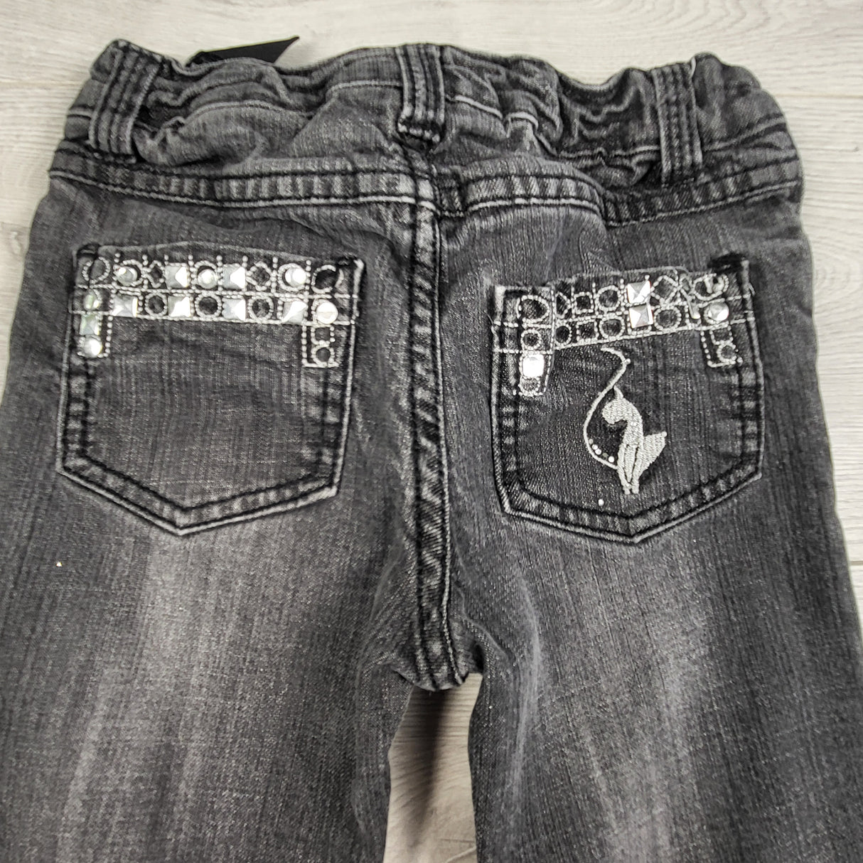 Vintage Baby Phat Girls Faded Charcoal Grey Skinny Jeans. Size 5T