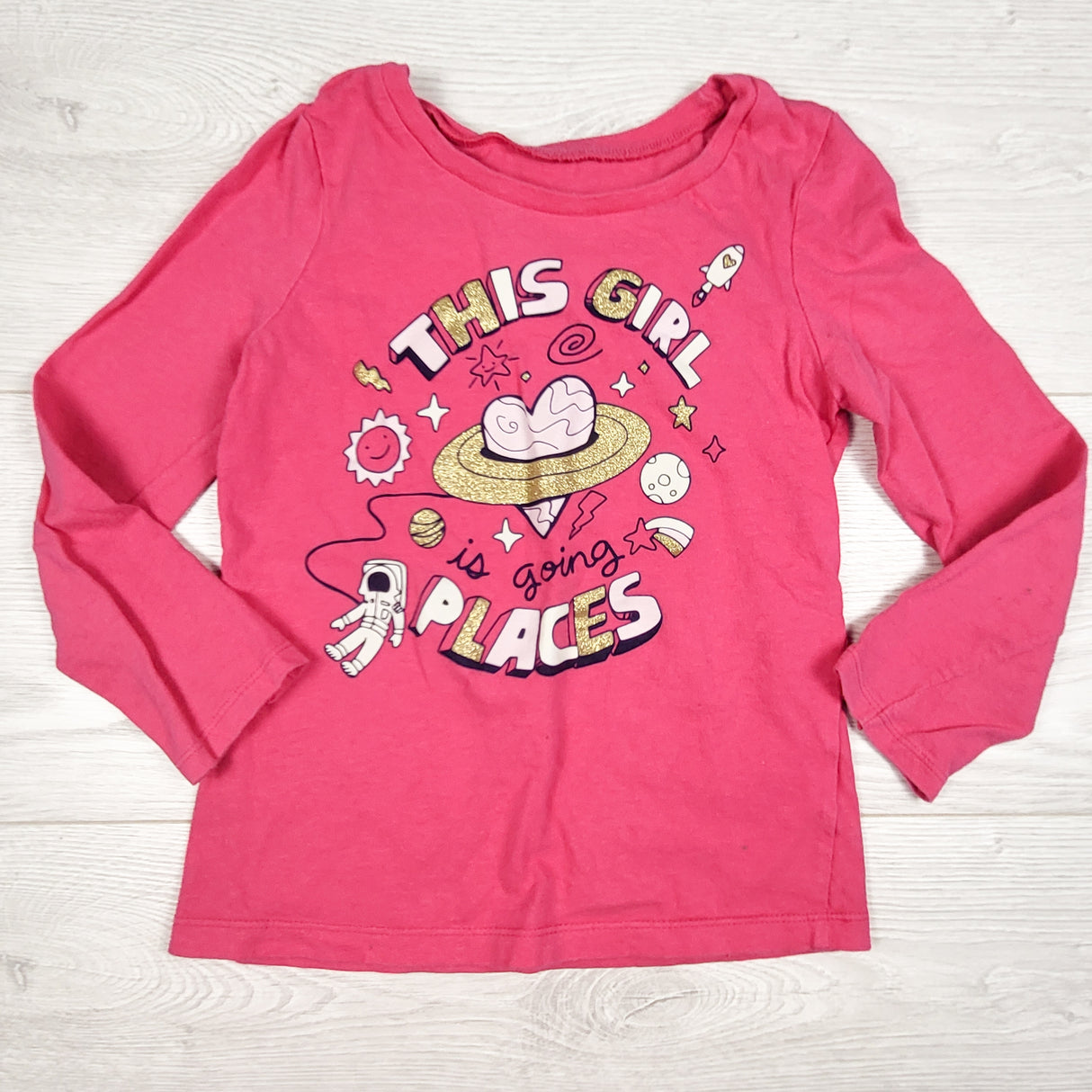 Carters pink "This Girl is Going Places" top. Size 5T