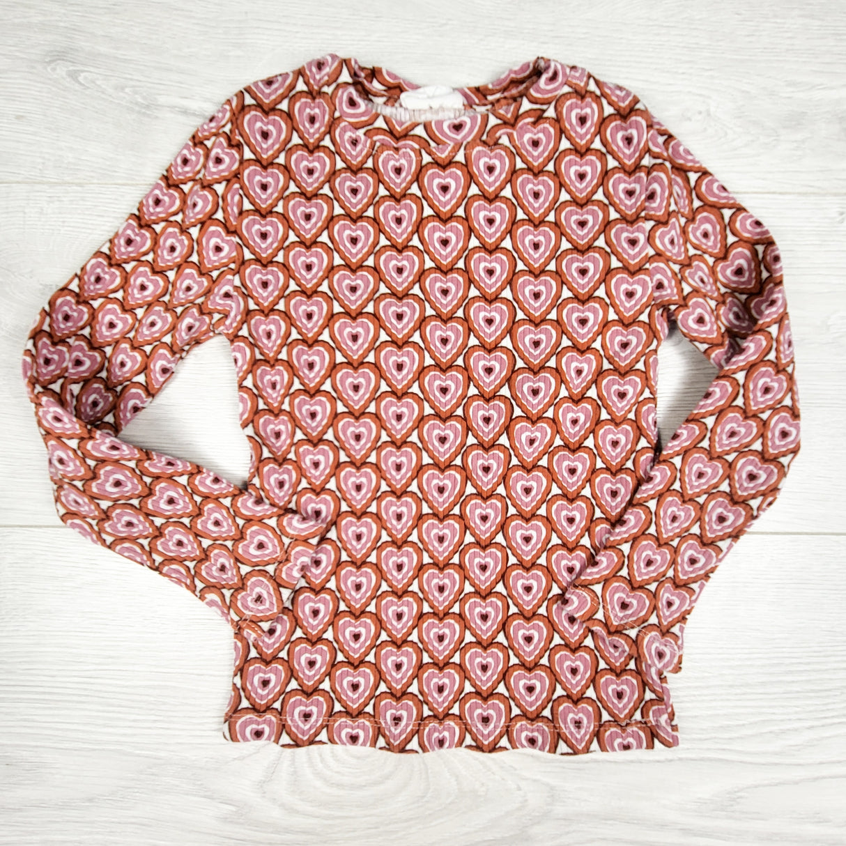 Zara heart print ribbed top. Size 6
