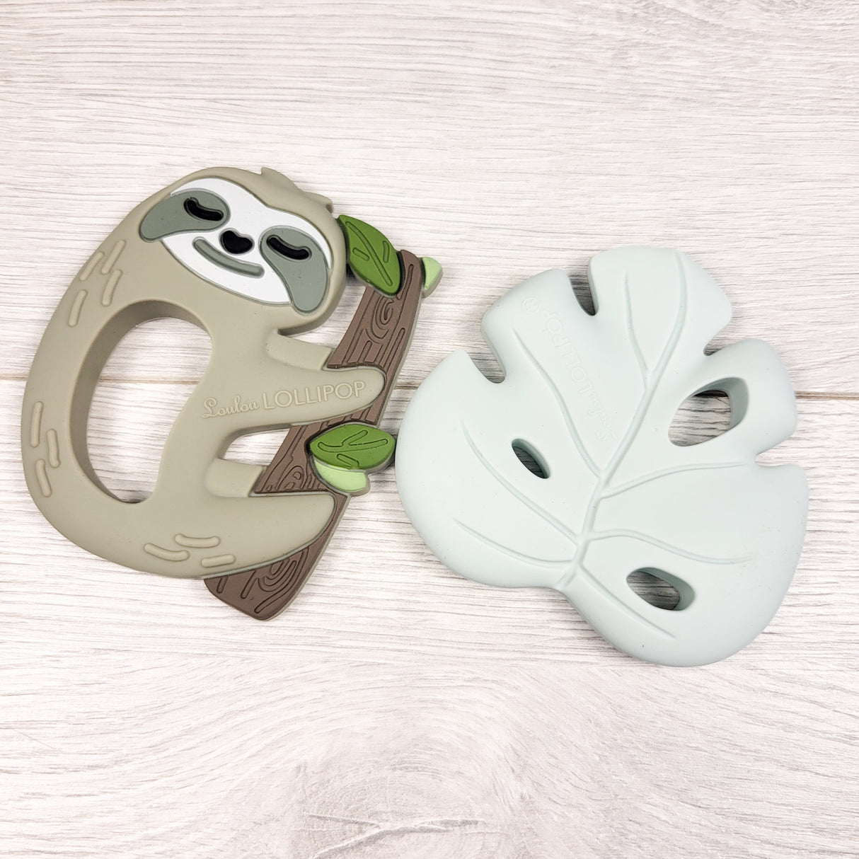 Pair of Loulou Lollipop silicone teethers