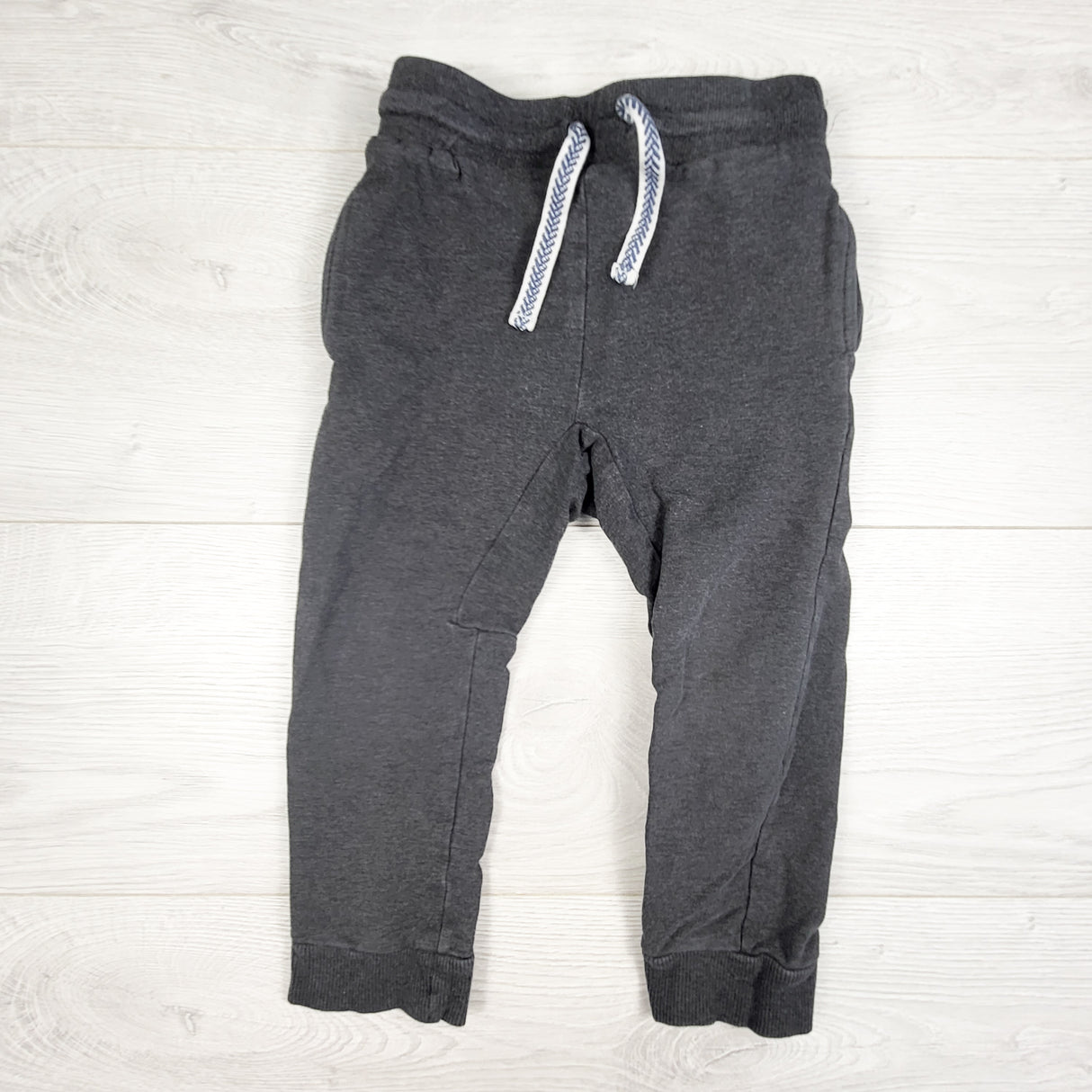 Grey drawstring joggers. Size 24 months
