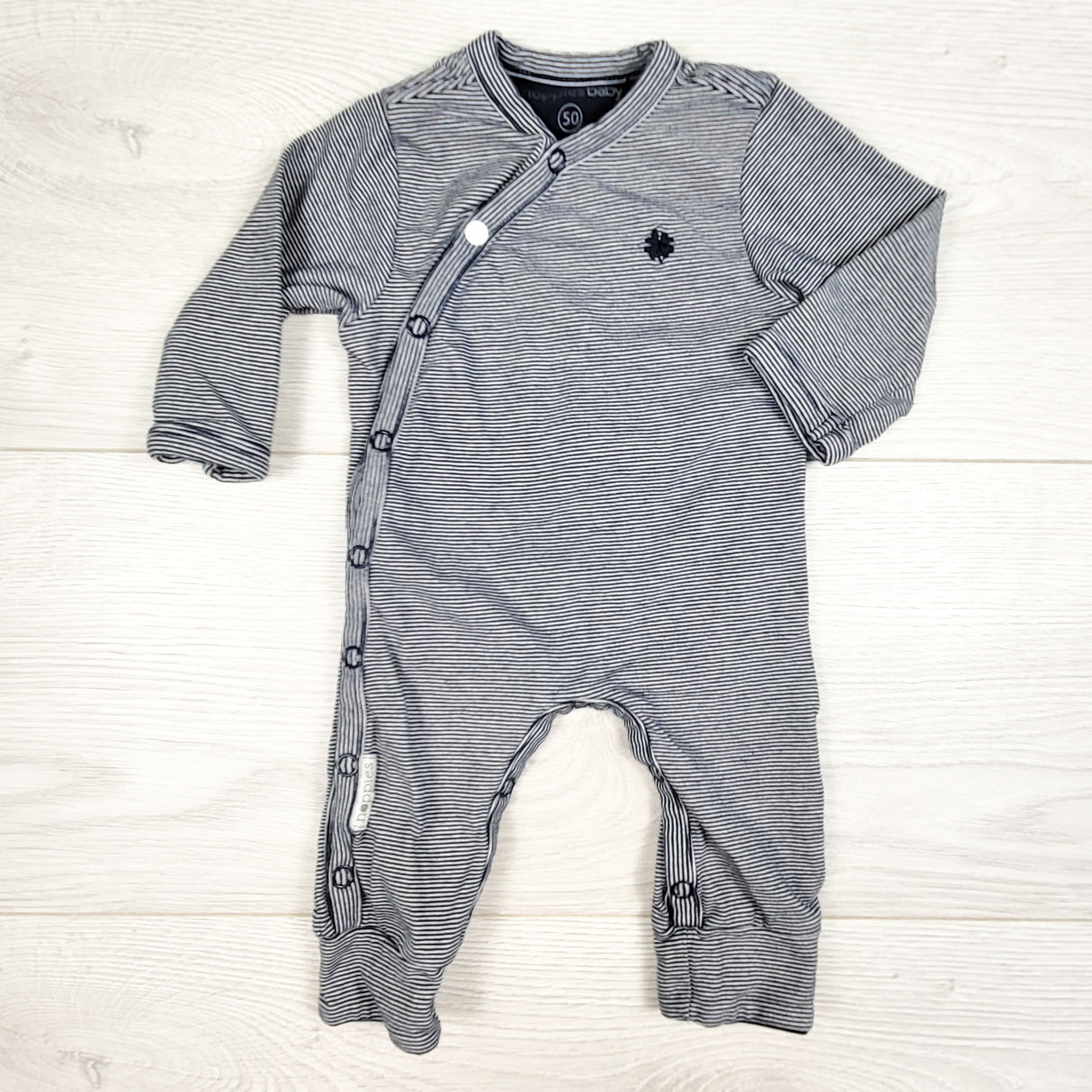 Noppies navy striped romper. Newborn size