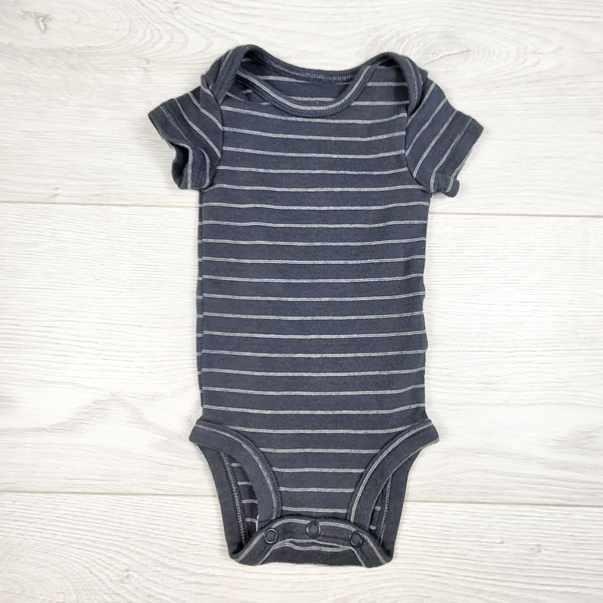 Carters dark grey striped bodysuit. Newborn size