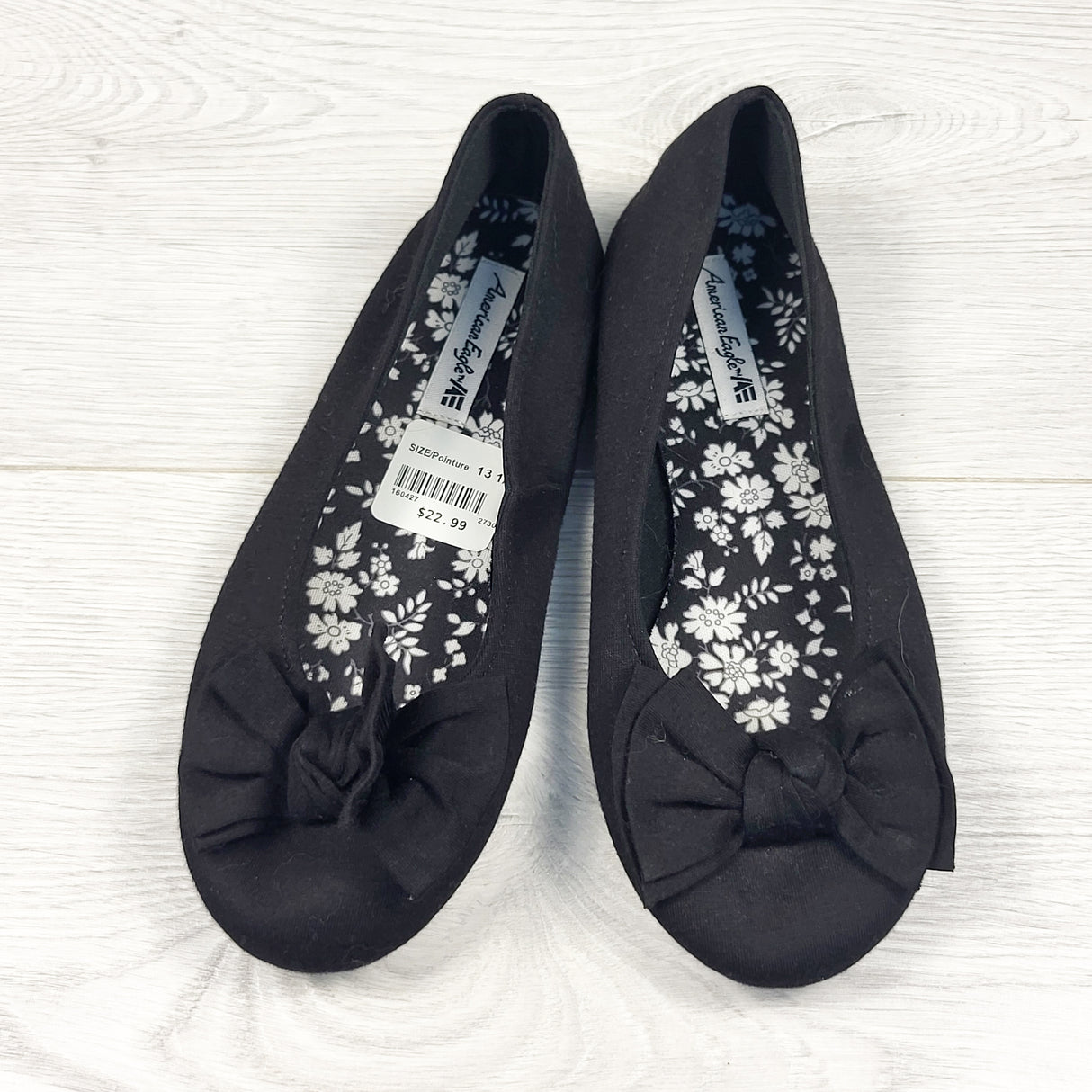 NEW - American Eagle black bow flats. Size 13.5