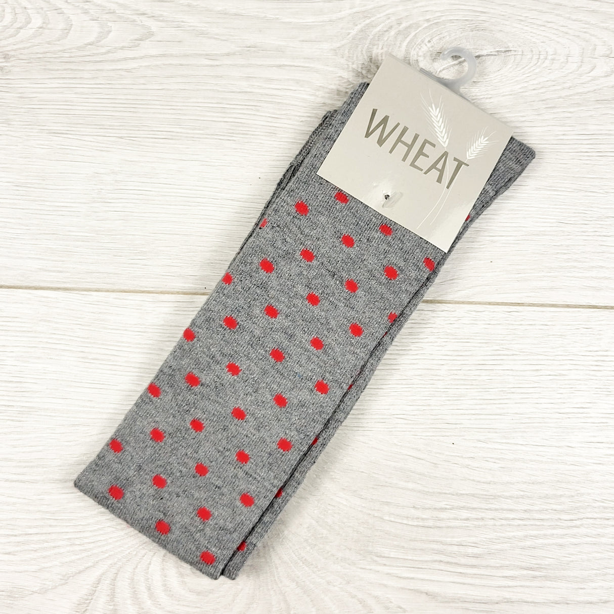NEW - Wheat polka dot knee high socks. Youth size 3 shoe size