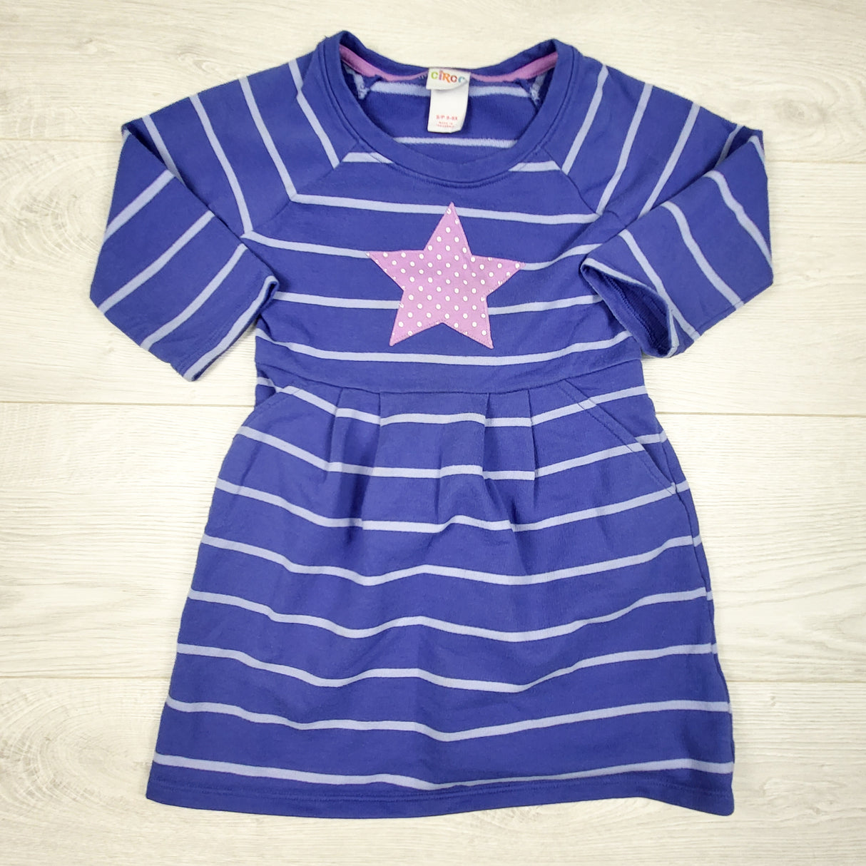 Circo blue-purple striped sweatshirt with star. Size 6/6X