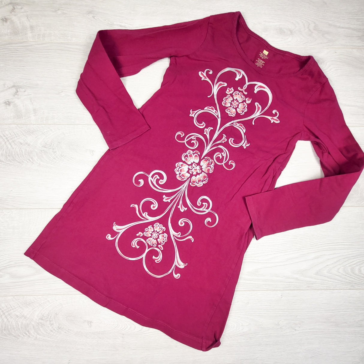 Tea Collection dark pink dress with flowers. Size 10