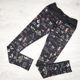 Limeappple black playground doodles active leggings. Size 7
