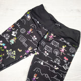 Limeappple black playground doodles active leggings. Size 7