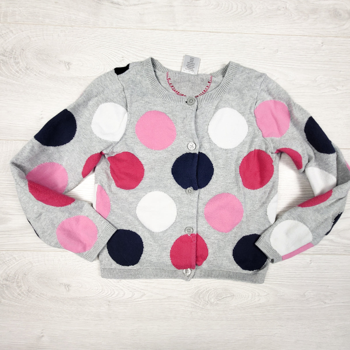 Gymboree grey polka dot cardigan sweater. Size 5/6
