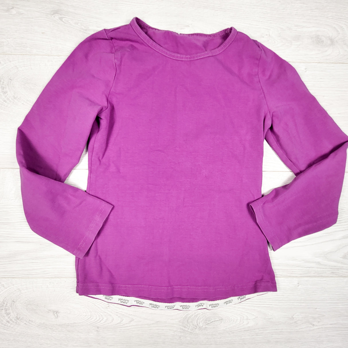 Peekaboo Beans purple-pink long sleeve top. Size 7