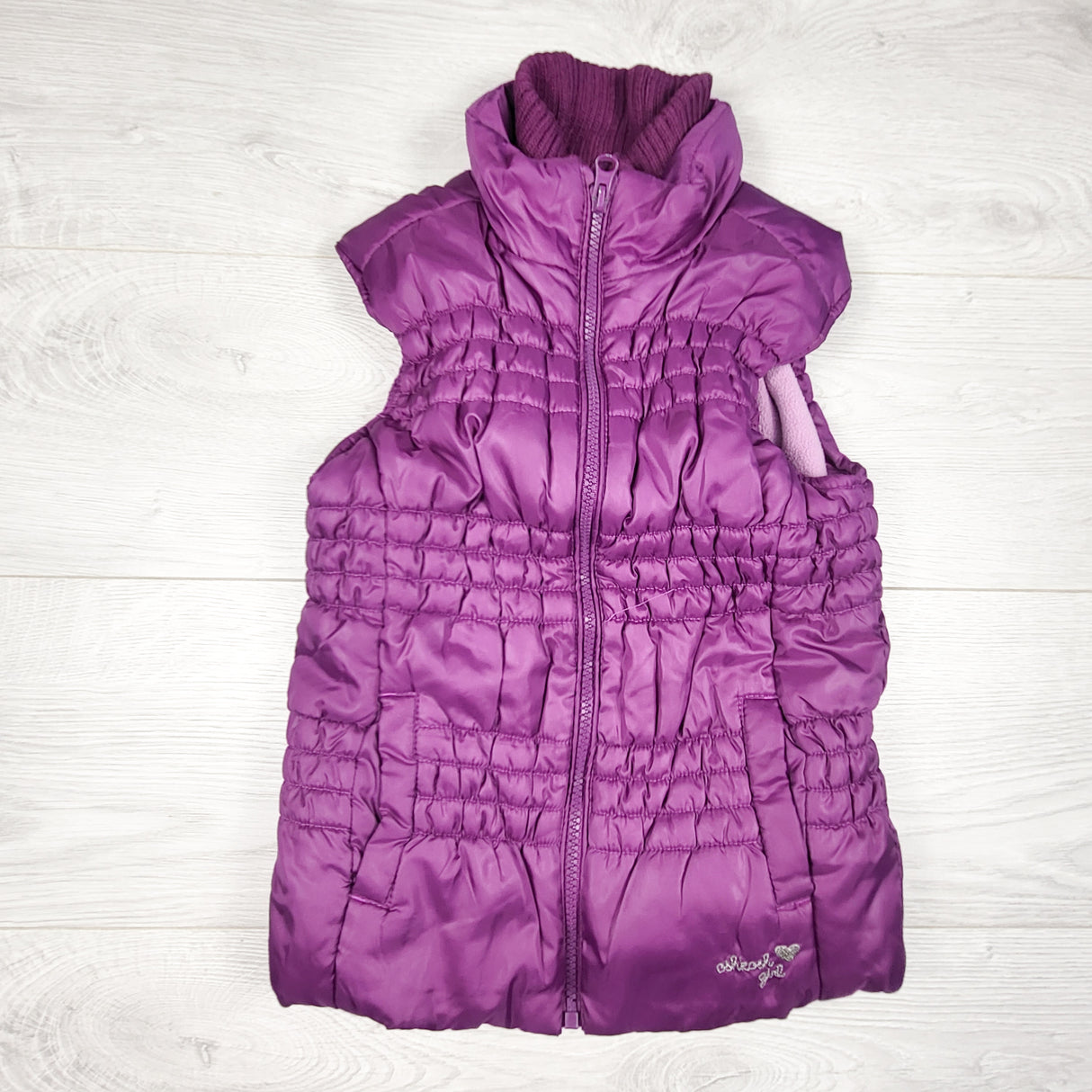 Oshkosh purple fleece quilted vest. Size 7