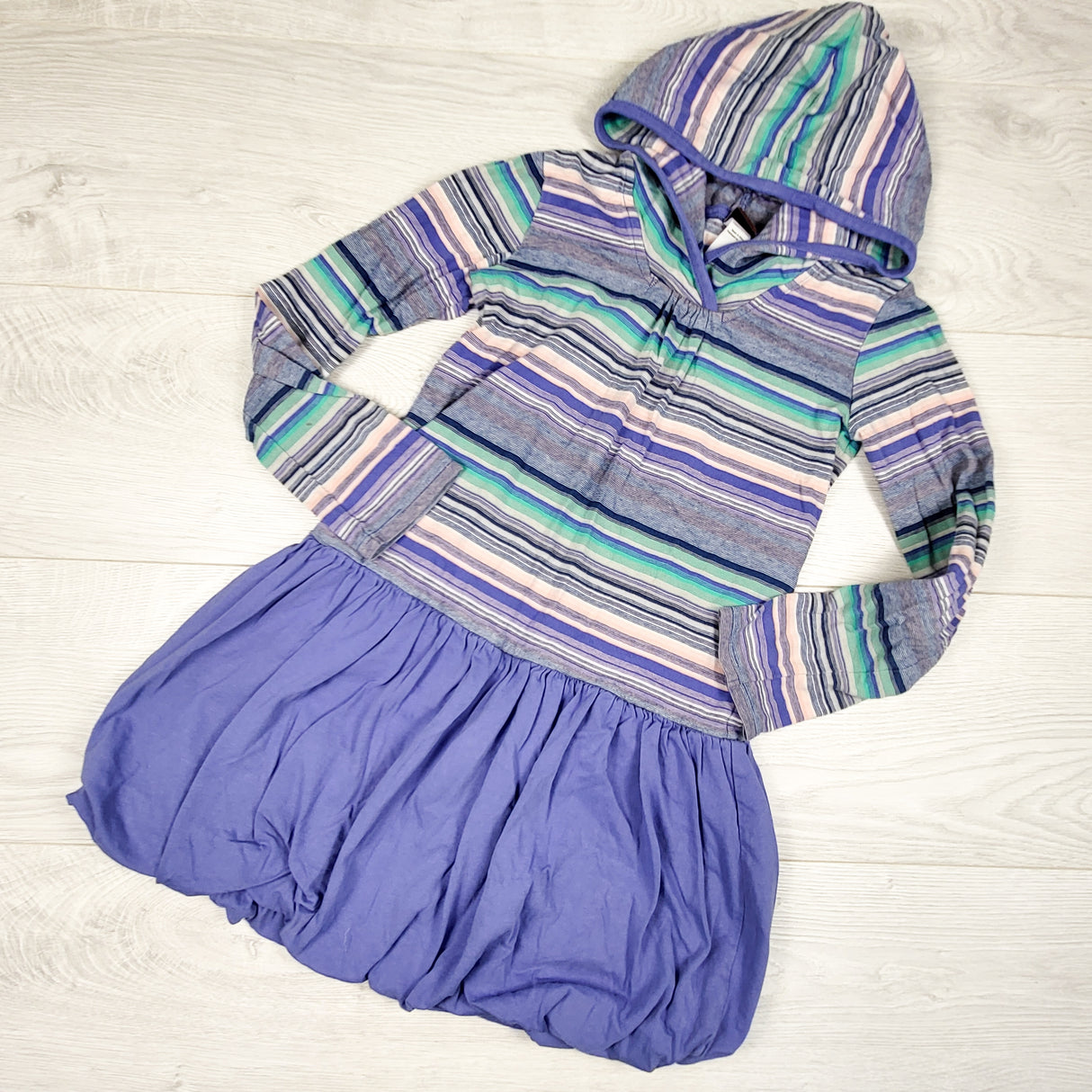 Tea Collection striped hooded dress. Size 7