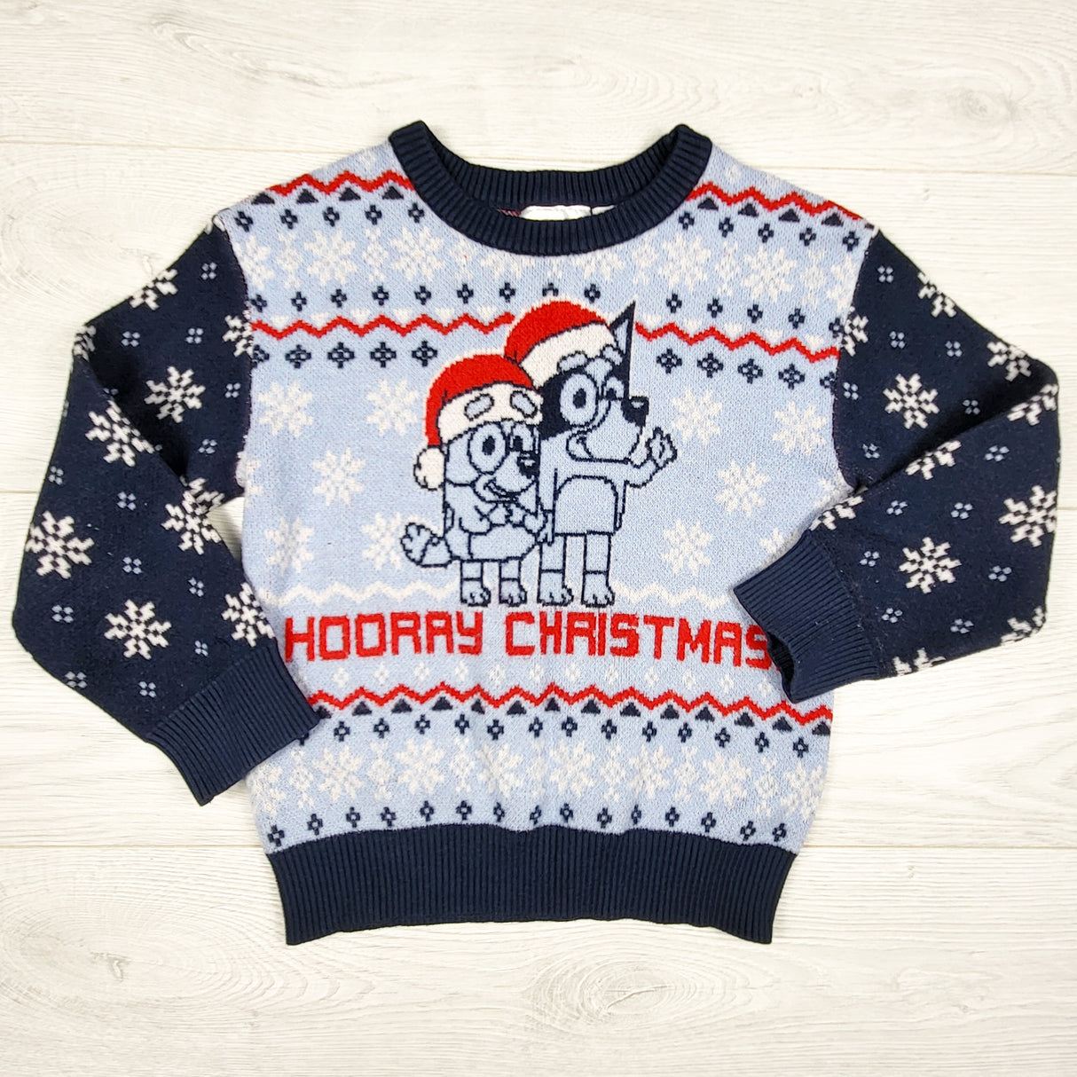 Bluey "Hooray Christmas" sweater. Size 5T